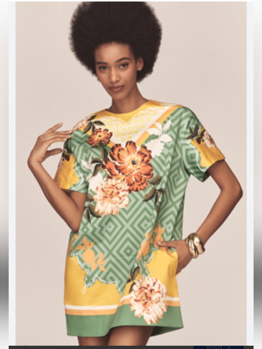 NWT retail $158 size S #Anthropologue, #Reclectic. “Floral T-shirt dress”.